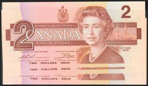 CANADA. Set of 4 banknotes of 2 Dollars, ... 