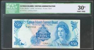 CAYMAN ISLANDS. 50 Dollars. 1974. (Pick: ... 
