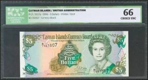 CAYMAN ISLANDS. 5 Dollars. 1996. (Pick: 17). ... 