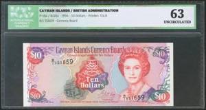 CAYMAN ISLANDS. 10 Dollars. 1996. (Pick: ... 