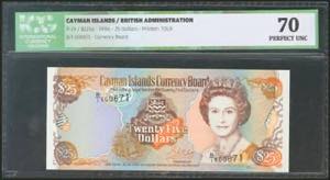 CAYMAN ISLANDS. 25 Dollars. 1996. (Pick: ... 