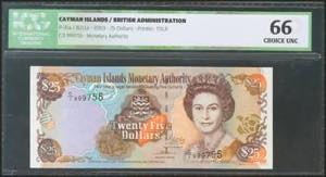 CAYMAN ISLANDS. 25 Dollars. 2003. (Pick: ... 