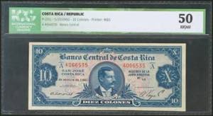 COSTA RICA. 10 Colones. 5  October 1960. ... 