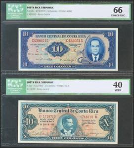 COSTA RICA. Set of 2 banknotes of 10 ... 