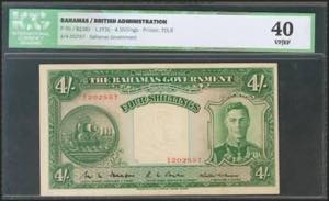 BAHAMAS. 4 Shillings. 1936. (Pick: 9b). ... 