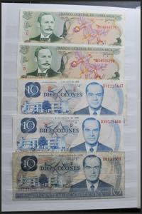 COSTA RICA. Set of 44 banknotes of 5, 10, ... 