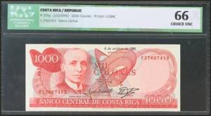 COSTA RICA. 1000 Colones. 3 October 1990. ... 