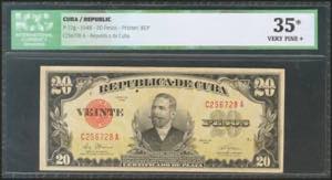 CUBA. 20 Pesos. 1948. (Pick: 72g). ICG35* ... 