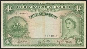BAHAMAS. 4 Shillings. 1953. (Pick: ... 