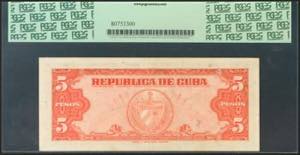 CUBA. 5 Pesos. 1949. (Pick: 78a). ... 