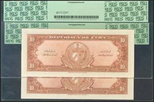 CUBA. Set of 2 banknotes of 10 ... 