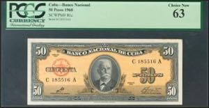 CUBA. 50 Pesos. 1960. (Pick: 81c). PCGS63.