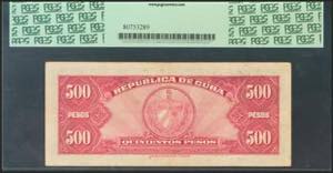 CUBA. 500 Pesos. 1950. (Pick: ... 