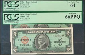 CUBA. Set of 2 banknotes of 5 Pesos. 1960. ... 