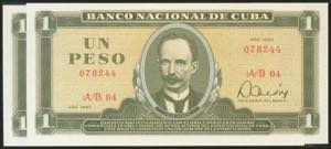 CUBA. Set of 2 banknotes of 1 Peso. 1980. ... 