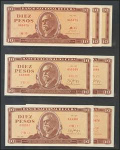 CUBA. Set of 7 banknotes of 10 Pesos. 1970. ... 