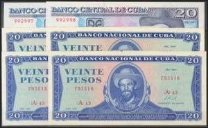 CUBA. Set of 6 banknotes of 20 Pesos. ... 
