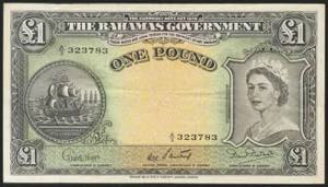 BAHAMAS. 1 Pound. 1953. (Pick: 15d). Fine.