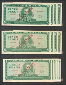 CUBA. Set of 21 banknotes of 5 Pesos. ... 