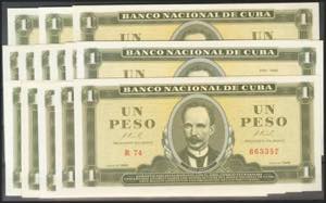 CUBA. Set of 20 banknotes of 1 Peso. ... 