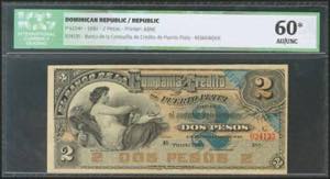 DOMINICAN REPUBLIC. 2 Pesos. 188x. (Pick: ... 