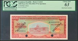 DOMINICAN REPUBLIC. 1000 Pesos Oro. ... 
