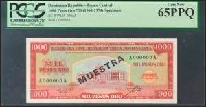 DOMINICAN REPUBLIC. 1000 Pesos Oro. ... 