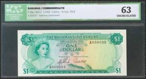 BAHAMAS. 1 Dollar. 1965. (Pick: 18a). ICG63.
