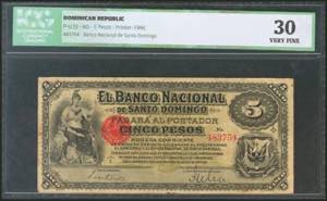 DOMINICAN REPUBLIC. 5 Pesos. ND. (Pick: ... 