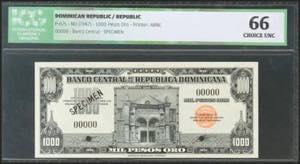 DOMINICAN REPUBLIC. 1000 Pesos Oro. 1947. ... 