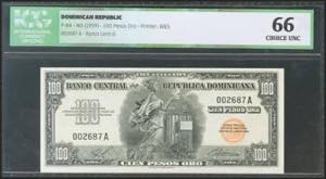 DOMINICAN REPUBLIC. 100 Pesos Oro. 1959. ... 