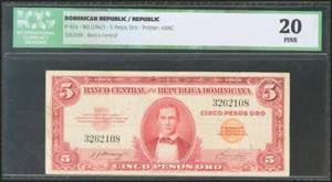 DOMINICAN REPUBLIC. 5 Pesos Oro. 1982. ... 