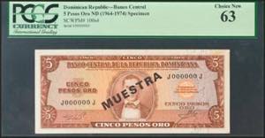 DOMINICAN REPUBLIC. 5 Pesos Oro. ... 