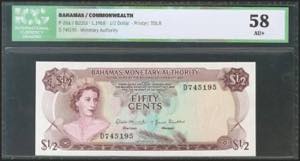 BAHAMAS. 1/2 Dollar. 1968. (Pick: 26a). ... 