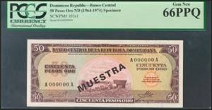 DOMINICAN REPUBLIC. 50 Pesos Oro. 1964-1974. ... 