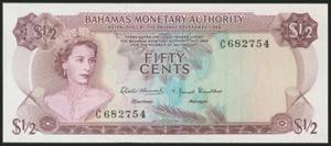 BAHAMAS. 1/2 Dollars. 1968. (Pick: 26a). ... 