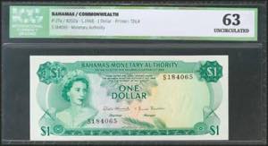 BAHAMAS. 1 Dollar. 1968. (Pick: 27a). ICG63.