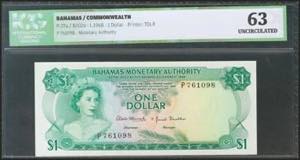 BAHAMAS. 1 Dollar. 1968. (Pick: ... 