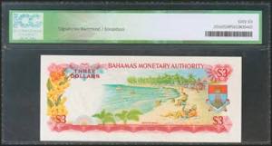 BAHAMAS. 3 Dollars. 1968. (Pick: ... 