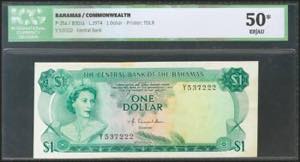 BAHAMAS. 1 Dollar. 1974. (Pick: 35a). ICG50* ... 