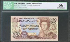 FALKAND ISLANDS. 20 Pounds. 1 October 1984. ... 