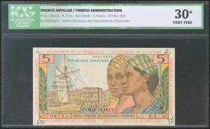 FRENCH ANTILLES. 5 Francs. 1964. (Pick: 7a). ... 