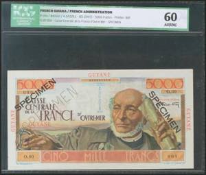FRENCH GUIANA. 5000 Francs. 1947. ... 