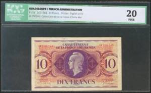 GUADELOUPE. 10 Francs. 2 February 1944. ... 