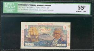 GUADELOUPE. 5 Francs. 1947. (Pick: ... 
