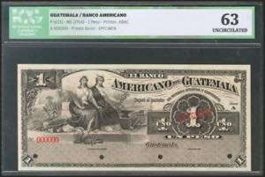 GUATEMALA. BANCO AMERICANO. 1 Peso. 1914. ... 