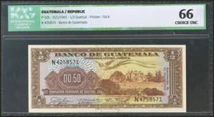 GUATEMALA. 1/2 Quetzal. 15 January 1965. ... 