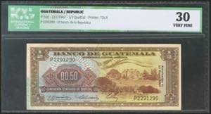GUATEMALA. 1/2 Quetzal. 13 January 1967. ... 