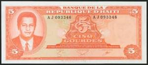 HAITI. 5 Gourdes. 1979. (Pick: 241). ... 