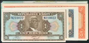 HAITI. Set of 18 banknotes, issued in ... 